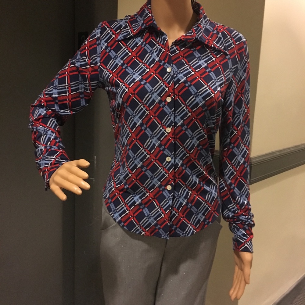 Alice & Trixie Plaid Button Down Shirt Size Medium